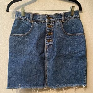 Vintage Lawman Western Denim Skirt Button Closure Xs